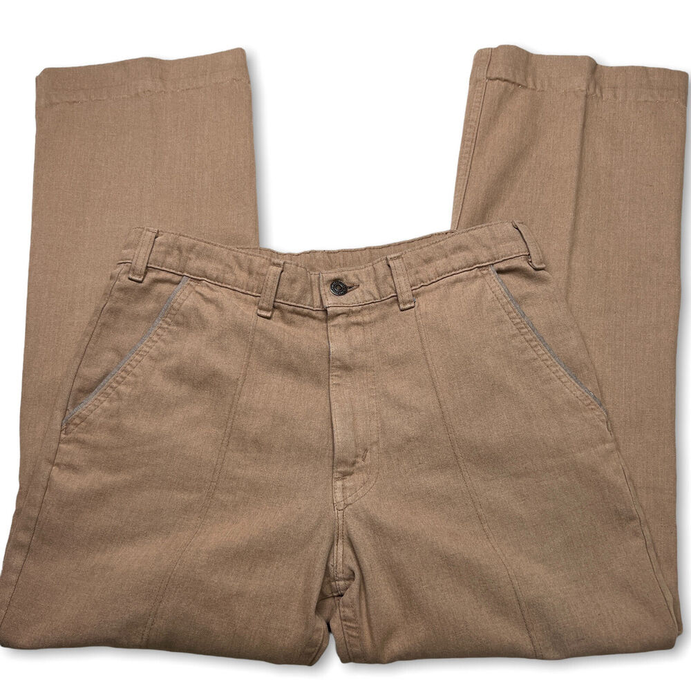 Vintage Levi's Chino Pants SIZE 31x27 Pink Rose Flat Front Tailored Leg Crease - Picture 8 of 11